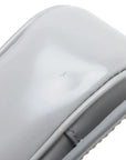 Pre-Loved Stirrup Flap Bag Shoulder Bag Leather Small with Gold Hardware, Light Gray