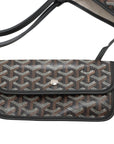 Pre-Loved Saint Louis Tote Goyardine Coated Canvas PM with Silver Hardware, Black and Tan