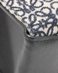 Pre-Loved Cushion Anagram Tote Tote Anagram Canvas Coated with Silver Hardware, Grey and Navy