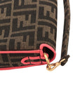 Pre-Loved Baguette Shoulder Bag Zucca Coated Canvas with Gold Hardware, Brown