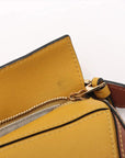 Pre-Loved Puzzle Handbag Leather Mini with Gold Hardware, Yellow, Tan, Cream