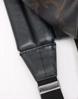 Pre-Loved Triomphe Backpack Triomphe Coated Canvas with Silver Hardware, Black and Brown