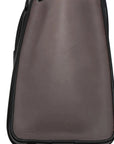 Pre-Loved Luggage Tote Leather Micro with Gold Hardware, Black and Grey