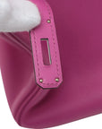 Pre-Loved Birkin Handbag Leather 30 with Palladium Hardware, Magenta Pink