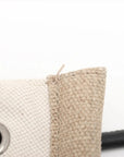 Pre-Loved Université Flat Crossbody Pouch Crossbody Bag Plain Canvas with Silver Hardware, Beige