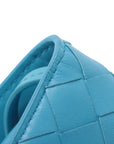 Pre-Loved Intrecciato Mini Crossbody Crossbody Bag Intrecciato Leather Mini, Light Blue