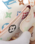 Pre-Loved Petit Noé Shoulder Bag Monogram Multicolore Coated Canvas Petit with Gold Hardware, White Multicolor