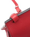 Pre-Loved Bamboo Daily Flap Crossbody Bag Leather with Silver Hardware, Red