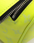 Pre-Loved Dopp Kit Pochette Monogram Coated Canvas with Silver Hardware, Neon Yellow