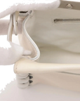 Pre-Loved Peekaboo Handbag Leather Mini with Silver Hardware, Ivory