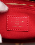 Pre-Loved Double V Handbag Monogram Leather with Gold Hardware, Red