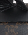 Pre-Loved Triomphe Backpack Triomphe Coated Canvas with Silver Hardware, Black and Brown