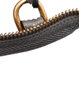 Pre-Loved Belt Bag Handbag Leather Micro with Gold Hardware, Gray