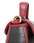 Pre-Loved GG Marmont Top Handle Handbag Quilted Leather Mini with Gold Hardware, Black