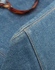 Pre-Loved CC Denim Tote Denim with Tortoise Shell Hardware, Blue