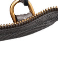Pre-Loved Belt Bag Handbag Leather Micro with Gold Hardware, Gray