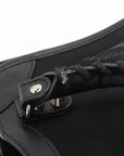Pre-Loved Classic City Handbag Canvas Plain Mini with Silver Hardware, Black