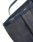 Pre-Loved Deauville Tote Denim Small with Gold Hardware, Navy Blue