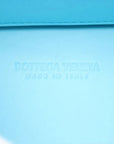 Pre-Loved Andiamo Handbag Intrecciato Leather Small with Gold Hardware, Light Blue