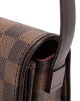 Pre-Loved Tribeca Shoulder Bag Damier Coated Canvas with Gold Hardware, Brown