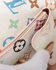 Pre-Loved Petit Noé Shoulder Bag Monogram Multicolore Coated Canvas Petit with Gold Hardware, White Multicolor