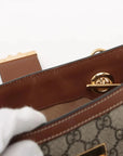 Pre-Loved Padlock Tote Monogram Coated Canvas Small with Gold Hardware, Beige Ebony
