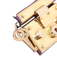 Pre-Loved Padlock Shoulder Bag Monogram Leather Mini with Gold Hardware, Purple