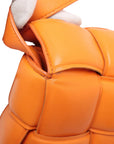 Pre-Loved Padded Cassette Crossbody Bag Intrecciato Leather with Gold Hardware, Orange