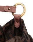 Pre-Loved Mia Shoulder Bag Zucca Coated Canvas with Gold Hardware, Brown