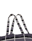 Pre-Loved Quilted Flap Bag with Foldable Tote Crossbody Bag Quilted Canvas Mini with Silver Hardware, Black