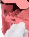 Pre-Loved Birkin Handbag Leather 30 with Palladium Hardware, Pink