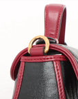 Pre-Loved GG Marmont Top Handle Handbag Quilted Leather Mini with Gold Hardware, Black