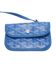 Pre-Loved Anjou Tote Goyardine Coated Canvas Mini with Silver Hardware, Blue