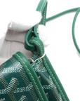 Pre-Loved Plumet Crossbody Bag Goyardine Chevron Coated Canvas with Silver Hardware, Green