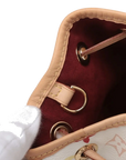 Pre-Loved Petit Noé Shoulder Bag Monogram Multicolore Coated Canvas Petit with Gold Hardware, White Multicolor