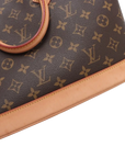 Pre-Loved Alma Handbag Monogram Coated Canvas PM with Gold Hardware, Brown