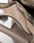 Pre-Loved Big Bag Tote Leather Small with Silver Hardware, Taupe