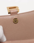 Pre-Loved Hourglass Handbag Crocodile Embossed Leather Small with Gold Hardware, Beige