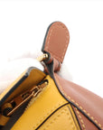 Pre-Loved Puzzle Handbag Leather Mini with Gold Hardware, Yellow, Tan, Cream