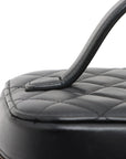 Pre-Loved Vanity Case Handbag Quilted Leather with Gold Hardware, Black