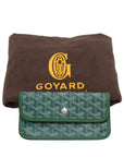 Pre-Loved Saint Louis Tote Goyardine Chevron Canvas Coated GM with Silver Hardware, Green