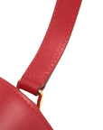 Pre-Loved Triomphe Shoulder Bag Leather Teen with Gold Hardware, Red