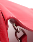 Pre-Loved Lockme II Handbag Leather with Silver Hardware, Red