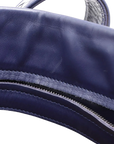 Pre-Loved Roma Tote Intrecciato Leather Medium with Gunmetal Hardware, Navy Blue