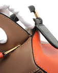Pre-Loved Puzzle Handbag Leather Small with Gold Hardware, Taupe/Orange/Black