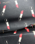 Pre-Loved Kate Chain Wallet Crossbody Bag Lipstick Print Leather Small with Gold Hardware, Black