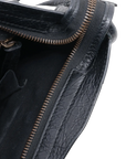 Pre-Loved Classic City Handbag Striped Leather Small with Aged Bronze Hardware, Black, White, Pink, Red