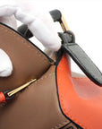 Pre-Loved Puzzle Handbag Leather Small with Gold Hardware, Taupe/Orange/Black