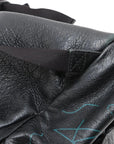 Pre-Loved Explorer Graffiti Backpack Graffiti Leather with Silver Hardware, Black