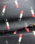 Pre-Loved Kate Chain Wallet Crossbody Bag Lipstick Print Leather Small with Gold Hardware, Black
